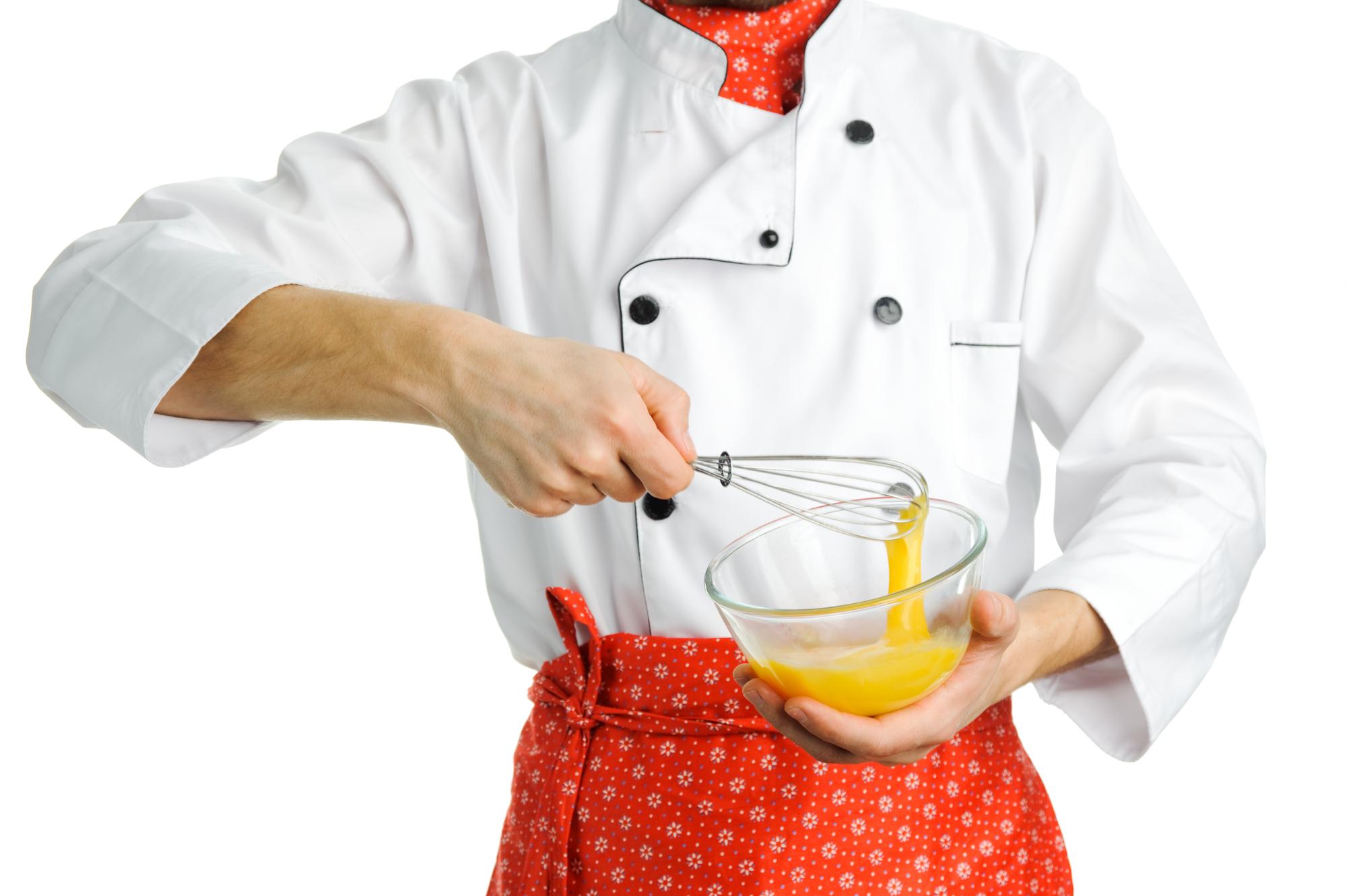 Pastry chef arranging dessert